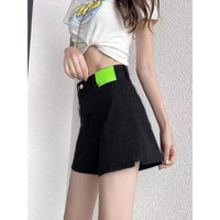 WAMLBN2025牛仔短裤女A字热裤夏装 蓝色 3XL
