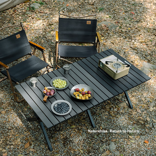 挪客户外 蛋卷桌桌椅装备全套一体 黑拼色-大号