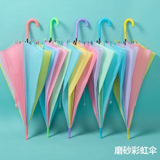 敬平透明雨伞一次性塑料雨伞自动透明伞长柄高颜值雨伞 磨砂黑