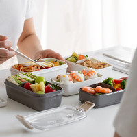 阿司倍鹭（ASVEL） 日式饭盒便当盒减脂餐盒微波炉冰箱保鲜盒带饭餐盒 棕色单层