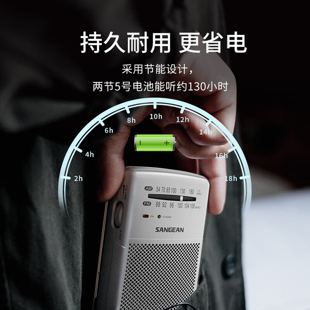 山进 SR-35收音机老人专用小型迷你便携式二波段半导体广播信号强大音量FM调频