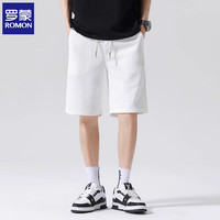 罗蒙（ROMON）夏季短裤男夏季薄款中青年运动弹力宽松短裤松紧带五分裤子 杏色 3XL (160-180斤)