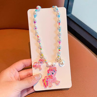 歌卡茵 女童卡通小马宝莉项链儿童珍珠挂件配饰2025新款女孩公主颈链饰品