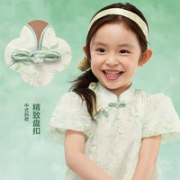 巴拉巴拉女童连衣裙2025儿童裙子夏精致立领国风连衣裙新中式 绿色调00344