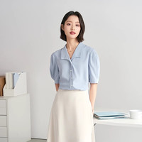 伯德小姐短袖雪纺衬衫女夏季穿搭面试上衣小个子职业正装衬衣