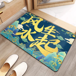 KAYE 卡通地垫 浴室卫生间吸水防滑垫 入户门脚垫-国潮风-风生水起B 40X60cm