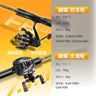 哈斯达蝴蝶伸缩路亚竿微物富士导环钛合金竿稍ul便携式微物路亚竿