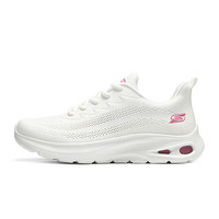 斯凯奇（Skechers）女鞋夏季户外运动跑步鞋透气轻便防滑软底减震休闲鞋健步鞋117441 乳白色/OFWT 35