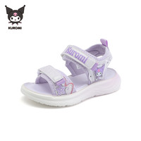 凯蒂猫 Hello Kitty 库洛米女童凉鞋2025夏季女孩公主鞋中大童沙滩鞋 白/紫 32码