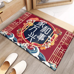 KAYE 卡通地垫 浴室卫生间吸水防滑垫 入户门脚垫-国潮风-家和万事兴40X60cm