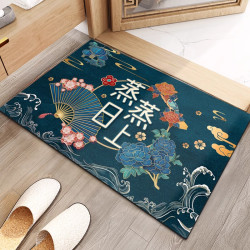 KAYE 卡通地垫 浴室卫生间吸水防滑垫 脚垫-国潮风-蒸蒸日上A 40X60cm