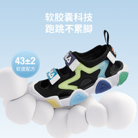 FILA斐乐童鞋儿童凉鞋2025夏季溯溪鞋男女小童魔术贴灯鞋海星 黑/波罗的海蓝-BA 31码