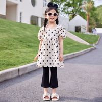 小脸彤红 女童喇叭裤夏薄款外穿韩版冰丝儿童宽松休闲裤子洋气女宝宝打底裤