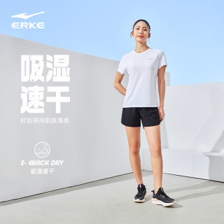 鸿星尔克 运动套装女夏季女士速干衣羽毛球跑步运动服短袖t恤短裤