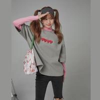 chuu 女士立体字母印花短袖圆领T恤