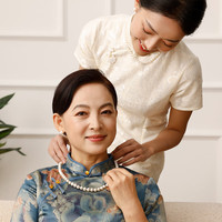 都熙（DOHX）淡水珍珠项链 近圆强光珍珠链珠串女 送 9-10mm 近圆微暇/925银扣 约43cm