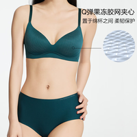 维多利亚的秘密（Victoria's Secret）维密梦幻系列 杨幂同款 夏季柔光超柔软棉花糖软支撑文胸内裤套装 54A2黑色 L (亚洲码)80C/85A/85B+均码内裤