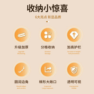 晟旎尚品 三格桌面收纳盒 化妆品口红面膜化妆刷卫生间梳妆台护肤品置物架