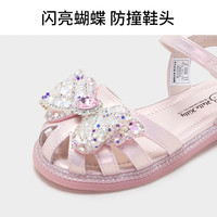 凯蒂猫 Hello Kitty 童鞋女童包头凉鞋夏季儿童软底时尚闪钻公主凉鞋6882粉色29 29 码适合脚长17.9cm