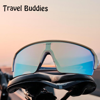 travel buddies美国骑行眼镜防雾自行车运动户外徒步太阳镜防风半框日用护目镜 黄蓝框/黄绿镀膜-内防雾外加强