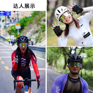travel buddies美国骑行眼镜防雾自行车运动户外徒步太阳镜防风半框日用护目镜 黄蓝框/黄绿镀膜-内防雾外加强