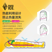 黑冰(BLACKICE) 睡袋Z系列成人羽绒户外露营鹅绒极限旅行单人野外露营羽绒睡袋 Z400 金色 L 0度