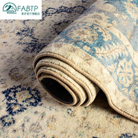 FABTP新疆手工地毯棉麻美式复古客厅卧室茶几地板垫床边毯子东南亚风格  (羊绒手感加密加厚)