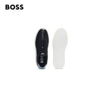BOSS【父亲节礼物】男士品牌标识皮革鞋面系带杯底运动鞋 464-