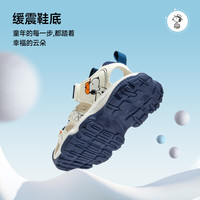 SNOOPY史努比童鞋男童凉鞋包头防踢机能儿童夏季透气沙滩鞋3811米深蓝