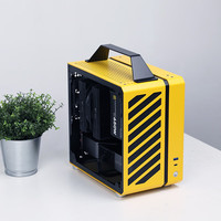 机械大师机械大师C24AIR方糖粉升级C25铝侧板机箱TX台式手提min小机箱 黄色+FF135黑+MX750P 3.0+线