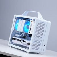 机械大师机械大师C24AIR方糖粉升级C25铝侧板机箱TX台式手提min小机箱 C25 AIR 极地白+酷里奥FF135纯白