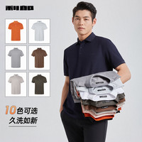 【李光洁同款冰菠萝】利郎男装短袖Polo衫男商务25夏翻领T恤 185/100A 石蕊粉（G5XTX8369Y）