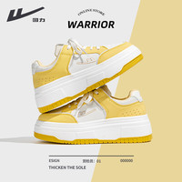 回力厚底女鞋2025夏季鞋子百搭小白鞋女款休闲运动板鞋女 明黄色 【5cm超轻厚底】 40