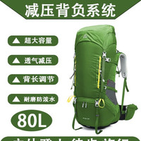 艾王艾王户外包专业登山包大容量80升防水透气背负双肩包防刮耐磨旅行 绿色 80升 80L
