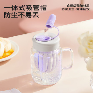 哈尔斯桌面泡饮杯男女吸管玻璃杯大容量茶水分离泡茶杯母亲节 黄色【高硼硅玻璃 带茶仓】700ml 黄色【高硼硅玻璃 带茶仓】 700ml