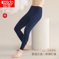 红豆秋裤男纯色棉氨薄款保暖裤男柔软轻暖打底棉毛裤 藏青 L 170