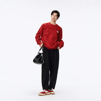 太平鸟男装毛衣休闲春肌理毛衫男上衣针织衫质感 黑色 M