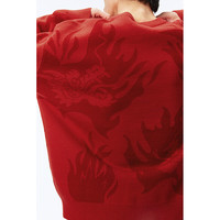 太平鸟男装【羊毛衫】本命年休闲毛衣秋羊毛肌理毛衫男上衣 黑色（阔型） XL