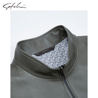 沙驰SATCHI男装商场同款男士真皮皮衣2023秋季新品商务夹克外套