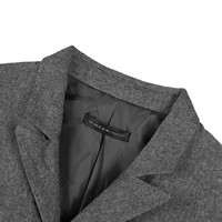 S.DEER【专享款】时尚平驳领收腰晕染长款大衣S21181818 中灰/77 S/160