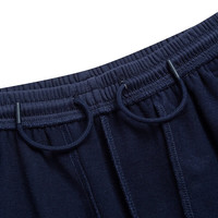 鸿星尔克童装男童裤子秋季舒适长裤中大童儿童运动裤男女同款 蓝黑色 140