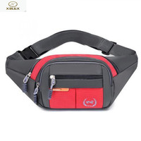 XBLGX 运动户外多功能防水腰包男女士大容量收钱收银生意工地干活手机包 红色