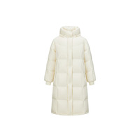 太平鸟女装羽绒服连帽泡芙冬保暖面包服外套 米白色2长款 L