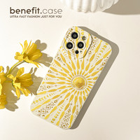 benefit夏日个性金色太阳适用于iphone16promax苹果15PRO手机壳1314套12创意11全包xsmax硅胶xr防摔8plus 丁香紫-01QP14707TE紫色太阳月亮