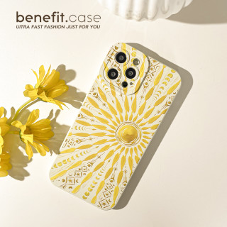 benefit夏日个性金色太阳适用于iphone16promax苹果15PRO手机壳1314套12创意11全包xsmax硅胶xr防摔8plus 丁香紫-01QP14707TE紫色太阳月亮