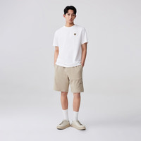 杰克·琼斯（JACK&JONES）男装短袖男商务通勤潮凉感华夫格logo皮标圆领短袖T恤男夏季衣服 A06 本白色 3XL (195)