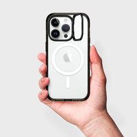 CASETIFY 基础款透明防摔手机壳 适用iPhone16/15/14/Pro/Max 苹果手机壳 透明黑框开窗支架Magsafe iPhone 15 Plus