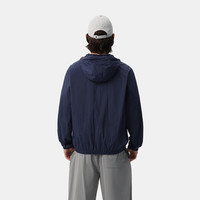 Gap男装2025夏季印花大logo防晒轻薄凉感抽绳连帽外套730837 海军蓝 3XL (185/108A) 亚洲尺码