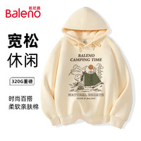 班尼路（Baleno）小众设计感印花连帽卫衣男款重磅外套高街潮流百搭宽松美式上衣男