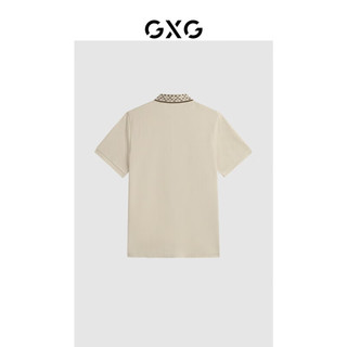 GXG男装 24年夏时尚撞色纯棉男士翻领Polo衫短袖 卡其色0 190/XXXL 3XL -190